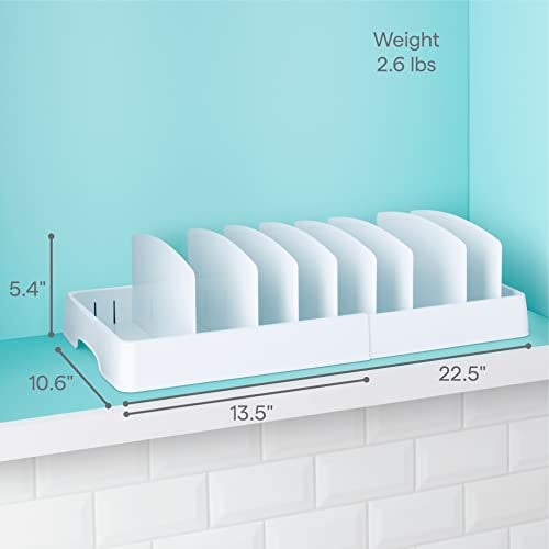 YouCopia StoraLid Food Container Lid Organizer, Expandable with Tall Dividers, White - Image 4