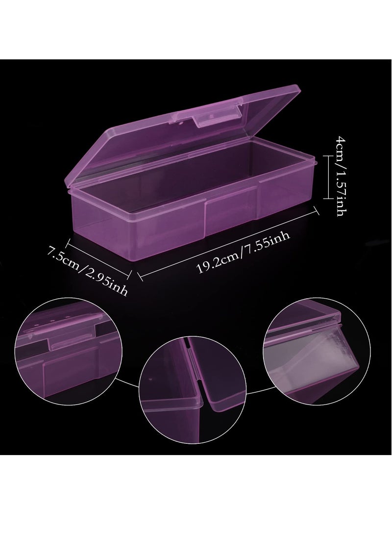 SOLARAE Clear Pencil Box,12 Pack Large Capacity Pencil Box, Office Supplies Storage Organizer Box, Brush Painting Pencils Storage Box Watercolor Pen Container Drawing Tools (Pink) - Image 2