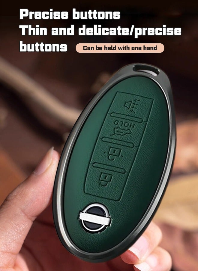 غطاء مفتاح السيارة ، مناسب لنيسان ، يلف مفاتيح السيارة بشكل مثالي ، ومكافحة السقوط ، ومقاومة للارتداء ، عالية الجودة. مادة: جلد البقر - Image 3