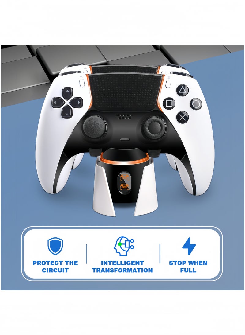 PS5 Controller Charging Station,PlayStation 5 Dualsense Charger Dock with Dual Stand,Upgrade PS5 Charger Accessory with Fast Charge Cable,PlayStation 5 Station,White - Image 3