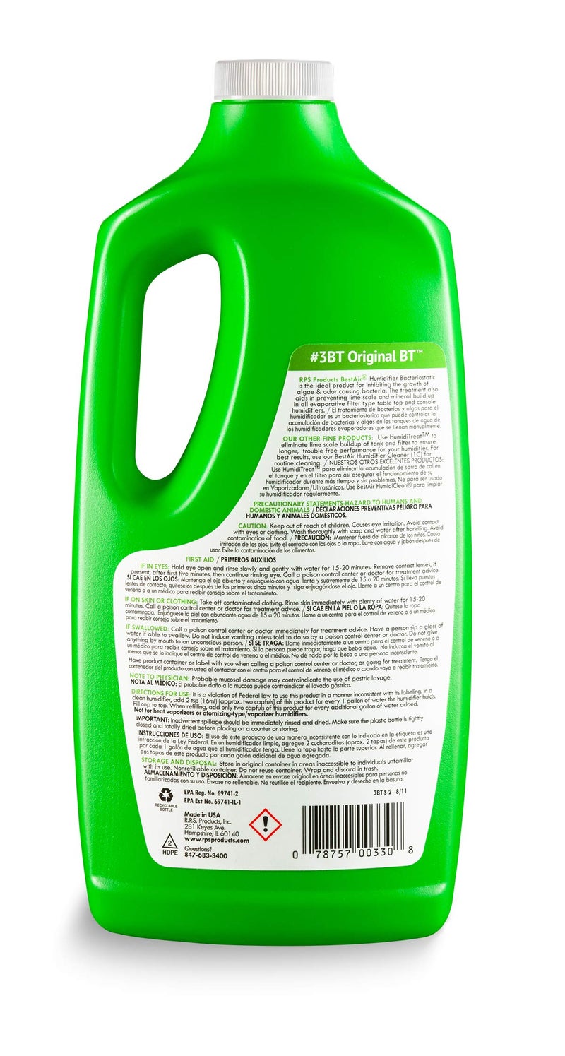 BestAir أفضل هواء 3BT-PDQ-6 مرطب BT الأصلي معالجة المياه البكتيرية، 32 أونصة سائلة، عبوة واحدة، أخضر - Image 2