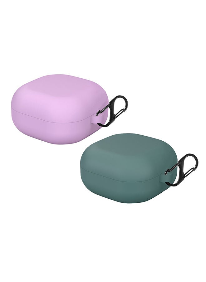 NIBEMINENT 2 Piece Of Silicone Case For Samsung Galaxy Buds Live/Buds Pro/Buds 2/Buds Pink/Green  - Image 1