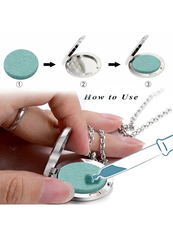 GFONDINGD Aromatherapy Essential Oil Diffuser Necklace Stainless Steel lnspirational Locket Pendant(Flower)  - Image 4