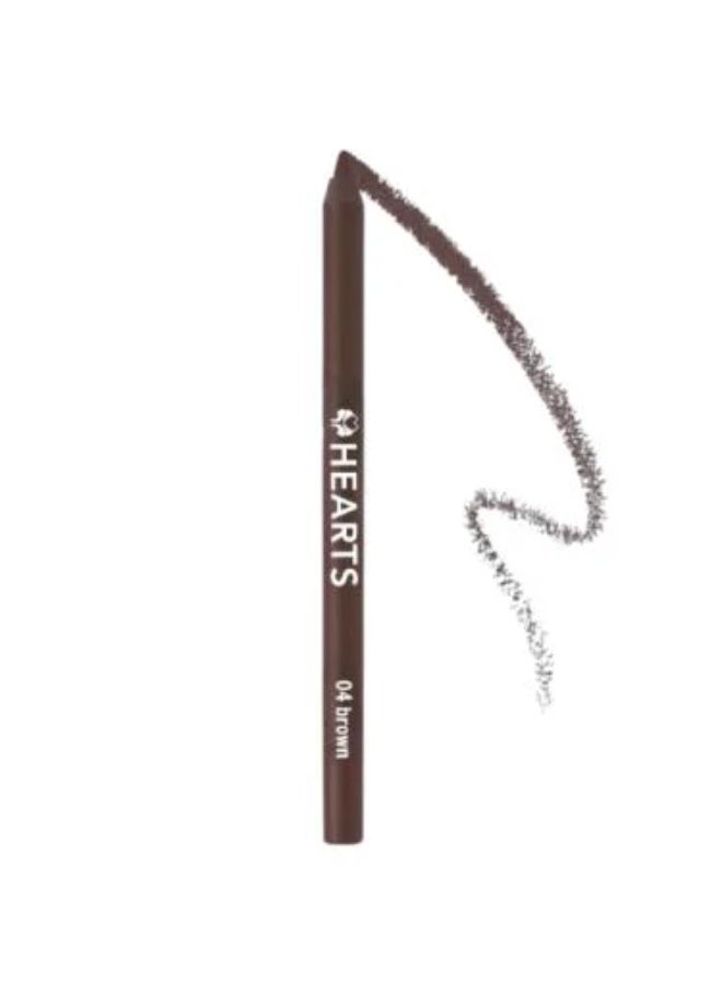HEARTS Waterproof Eyeliner Pencil - 04 Brown