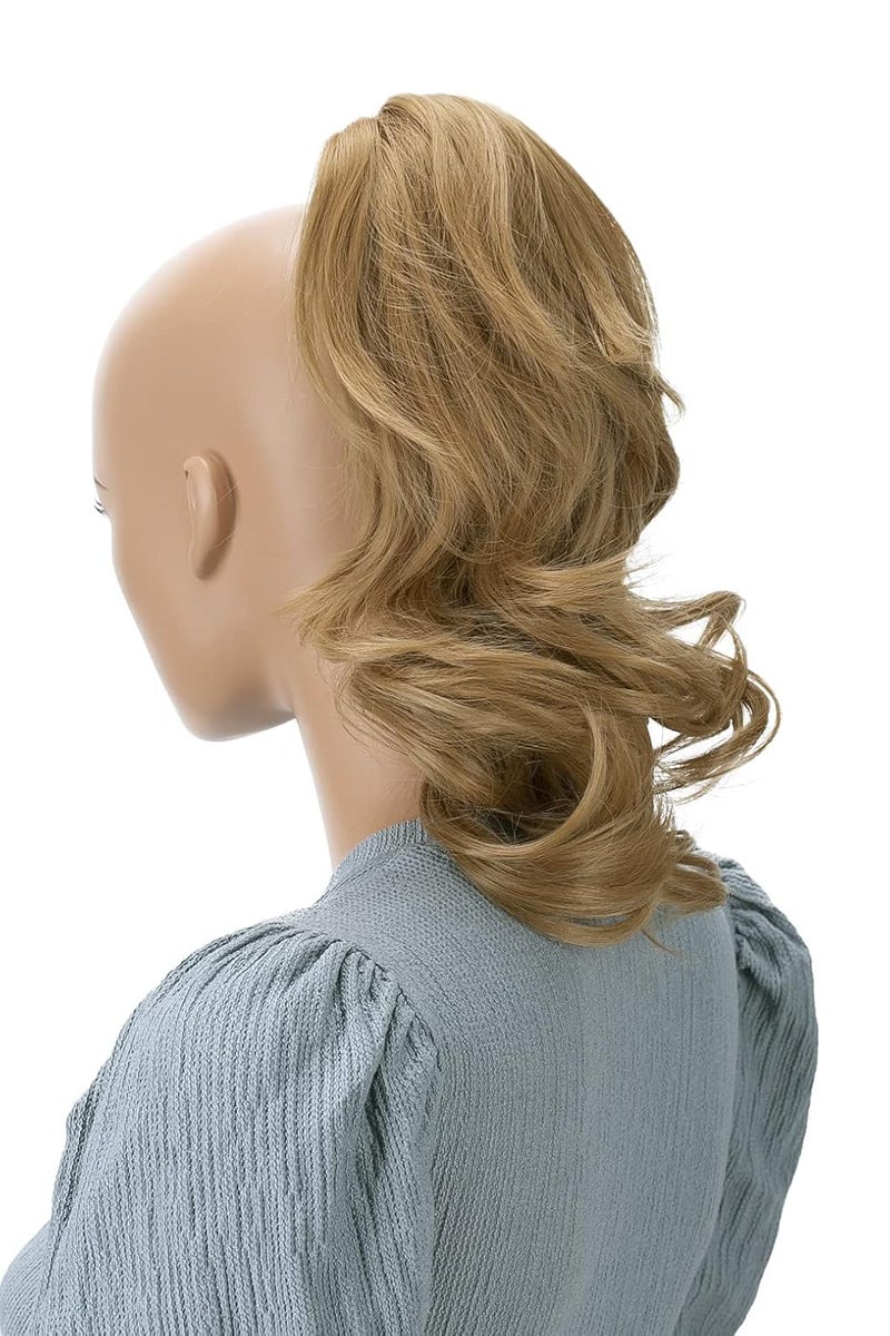 CAISHA 14" Wavy Clip On Ponytail With Butterfly Clip Hairpiece Heat-resistant Synthetic Fibres Dark Blond H135