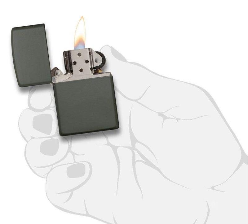 Zippo ولاعة زيبّو خضراء غير لامعة - Image 5