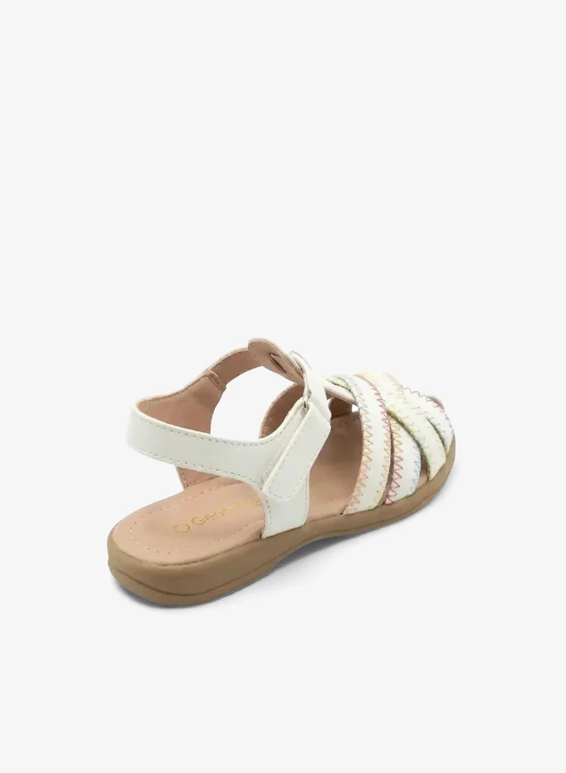 Geoomnii White Junior Girls’ Sandals with Backstrap – Soft, Comfortable & Secure Fit for Women | Best Price UAE