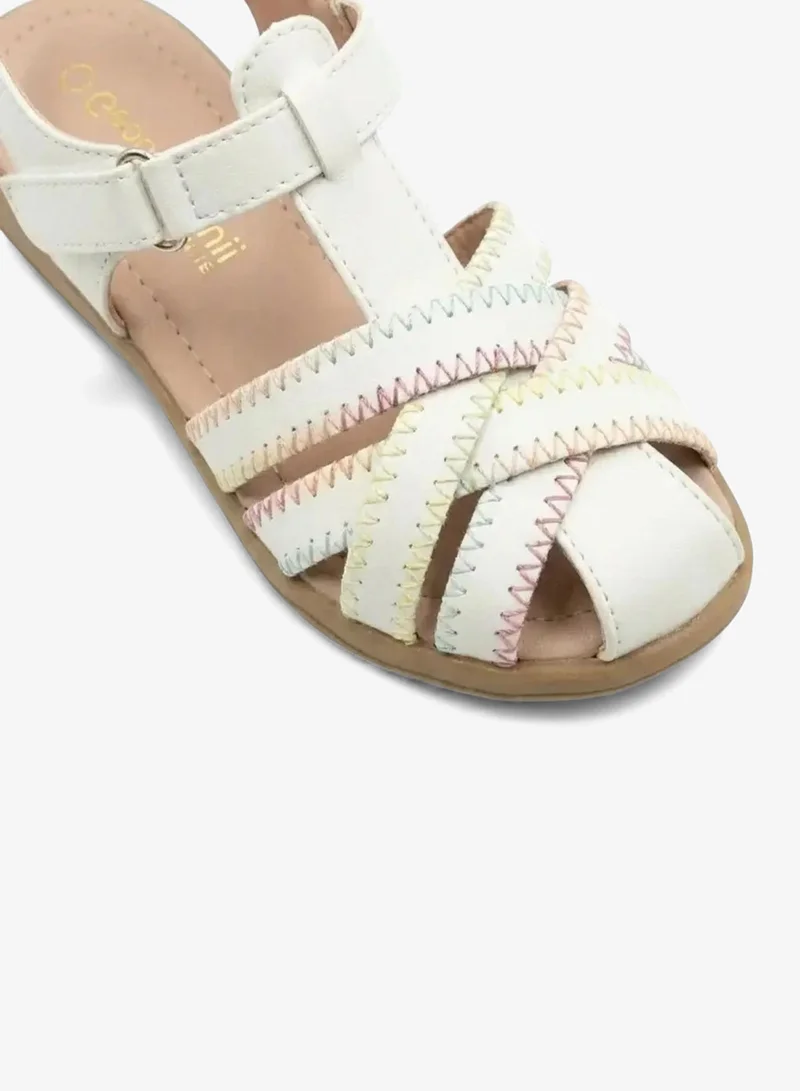 Geoomnii White Junior Girls’ Sandals with Backstrap – Soft, Comfortable & Secure Fit for Women | Best Price UAE