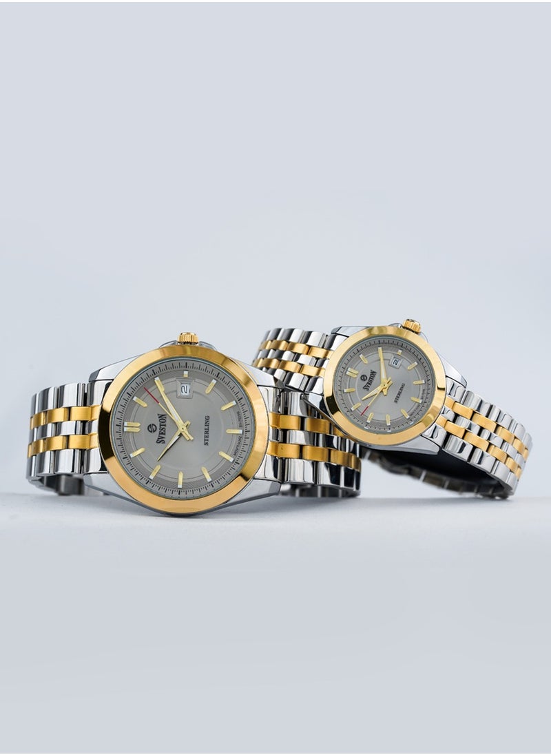 Sveston - Sterling Analog Quartz Two-Tone Stainless Steel Couple Set Watch SV7525 - Image 1