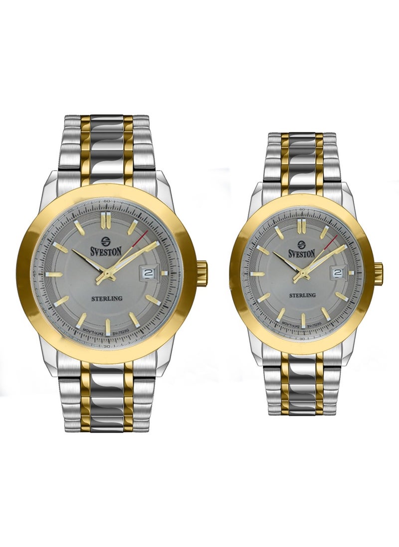 Sveston - Sterling Analog Quartz Two-Tone Stainless Steel Couple Set Watch SV7525 - Image 1