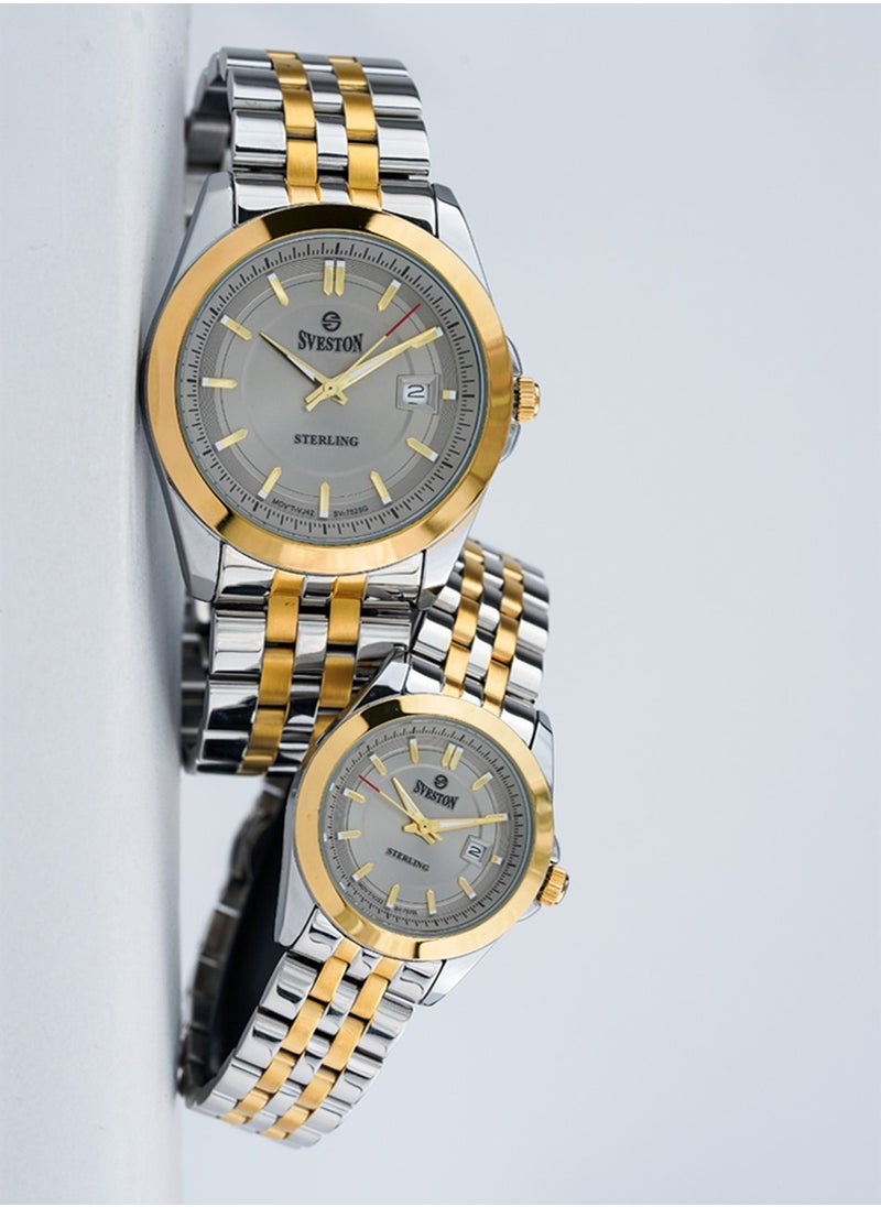 Sveston - Sterling Analog Quartz Two-Tone Stainless Steel Couple Set Watch SV7525 - Image 1