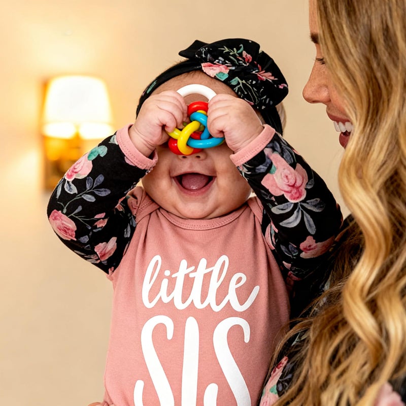AMAWMW Newborn Baby Girl Little Sister Sleeper Gown Stripe Long Sleeve Nightgown Pajamas Gifts Stuff Essential Outfit - Image 3