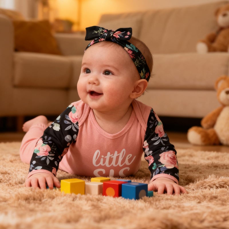 AMAWMW Newborn Baby Girl Little Sister Sleeper Gown Stripe Long Sleeve Nightgown Pajamas Gifts Stuff Essential Outfit - Image 2