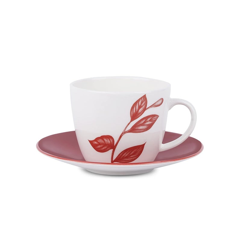 Dandy lines England by DATA Dandy Lines Royal Cups and Saucers in Red Leaves Paradise 50009 Pack of 12 - Image 3
