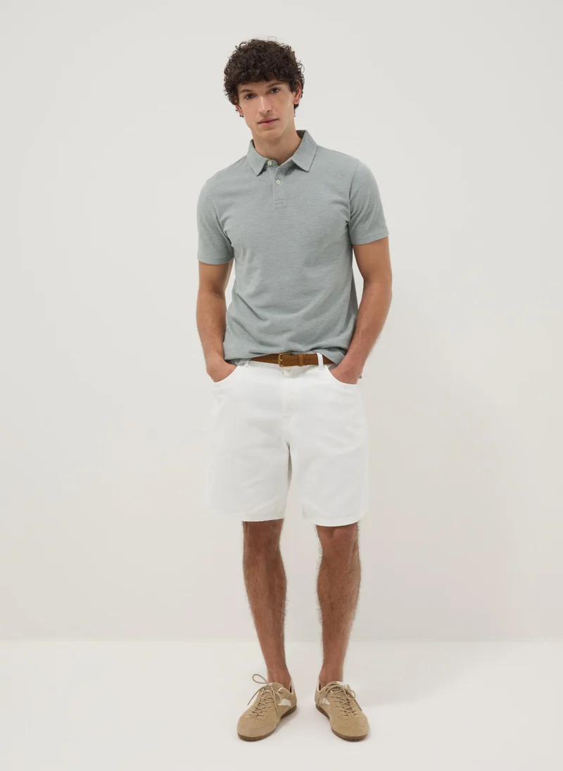 Ovs OVS Grey Short-Sleeved Polo Shirt In Pure Cotton
