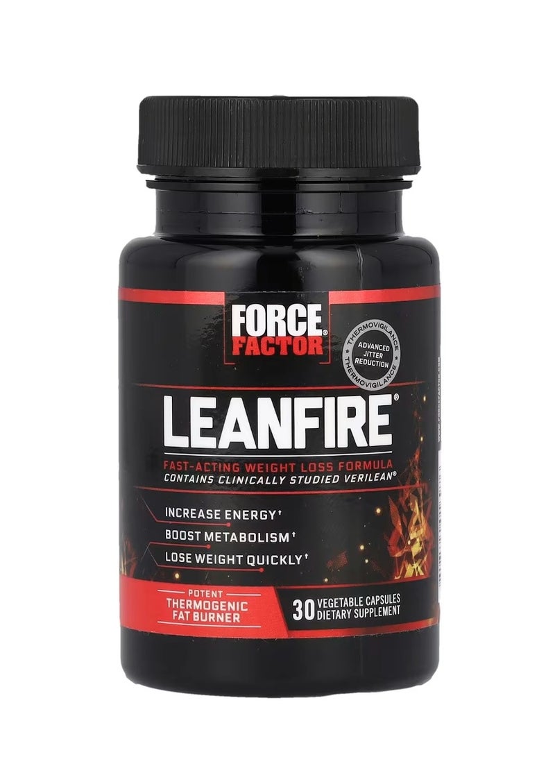 Force Factor LeanFire 30 Vegetable Capsules - Image 1