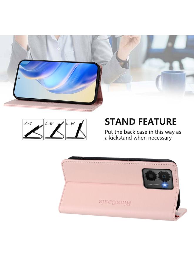 The Bros Phone Case For HMD Fuison RC01 Dual-Folded Magnetic Suction RFID Leather Phone Phone Case - Image 4