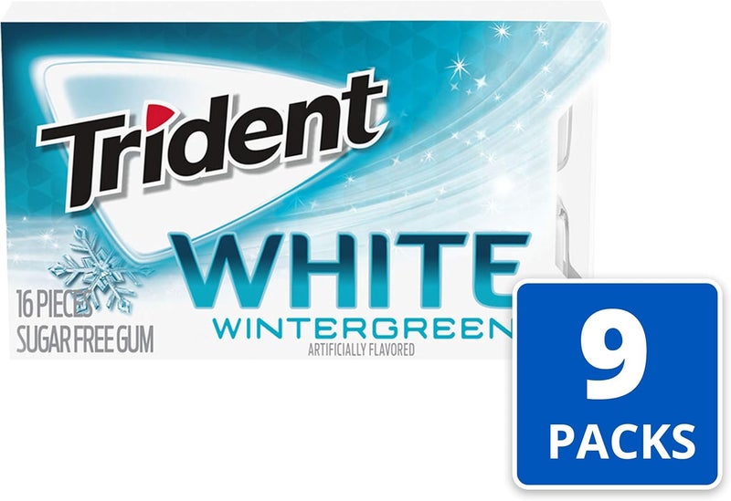Trident White Sugar Free Gum - Wintergreen Flavor - Image 4