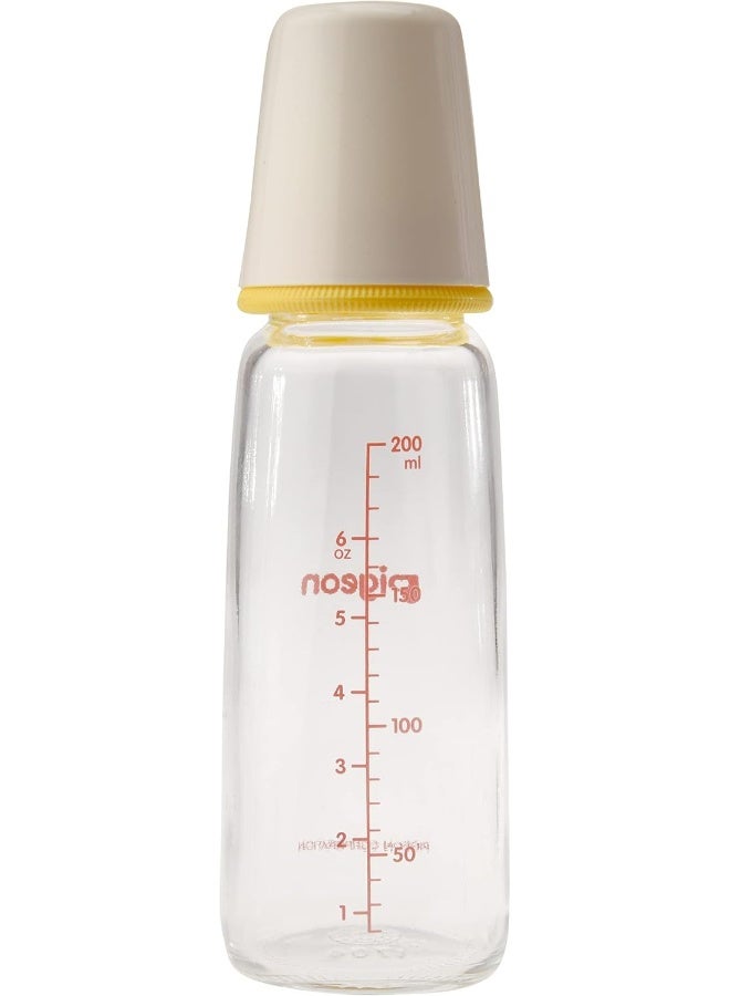 pigeon Pigeon Slim Neck Glass Bottle, White Cap, Ultra-Soft Silicone, Anti-Colic, BPA & BPS Free, 200Ml, Multicolor - Image 1