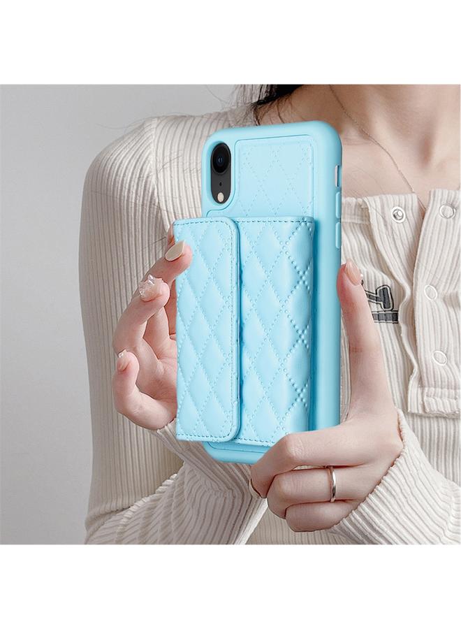 اس-توب جراب هاتف iPhone XR بمحفظة أفقية من الجلد على شكل معين - Image 2