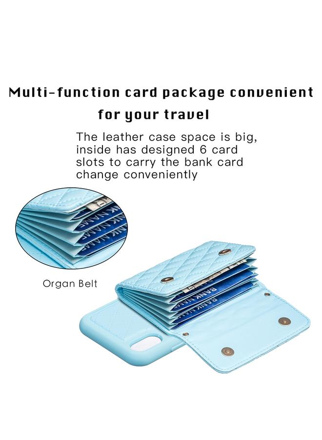 اس-توب جراب هاتف iPhone XR بمحفظة أفقية من الجلد على شكل معين - Image 4