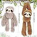 Queekay 2 Packs Sloth Stuffed Animal Hanging 18 Inch Three Toed Sloth Plush Toy with Hook and Loop Hands for Teens Adults Gifts DecorsGray Dark Brown - Image 2