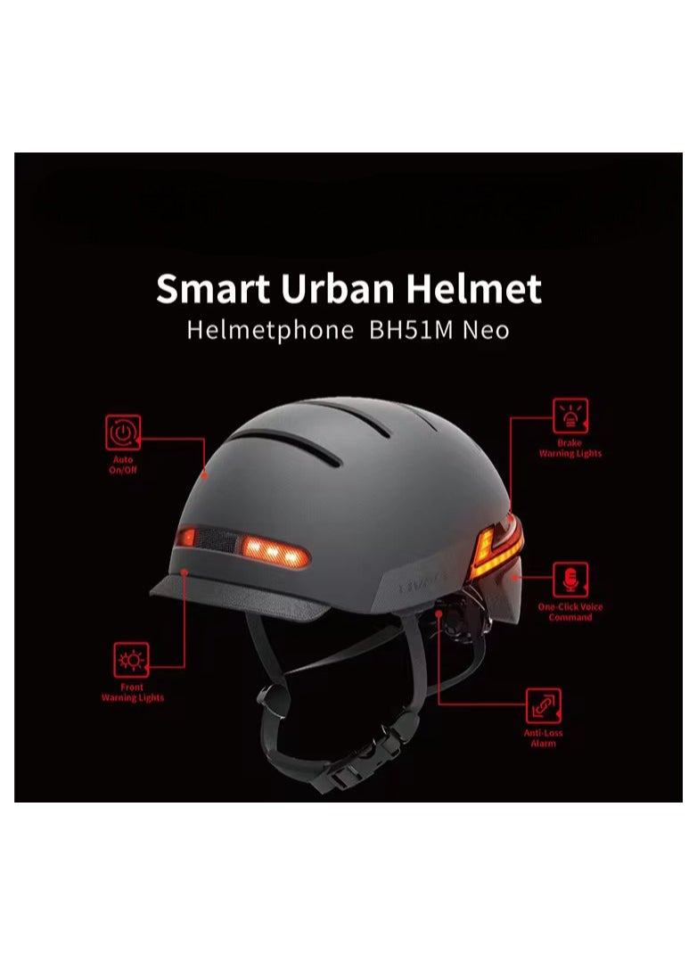 Generic - Adult Smart Bike Helmet with Brake Warning Lights, One-Click Voice Command, Bluetooth Speaker, and Walkie-Talkie Function - Safe Riding Helmet for Electric Bike, Scooter, and Bicycle - Image 1