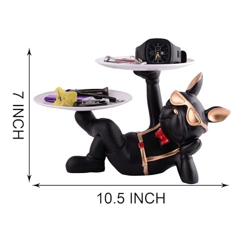 zart Dog Showpiece For Home Decor Fantasy Showpiece 2Tray(Resin, Black) - Image 4