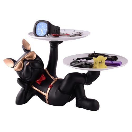 zart Dog Showpiece For Home Decor Fantasy Showpiece 2Tray(Resin, Black) - Image 5