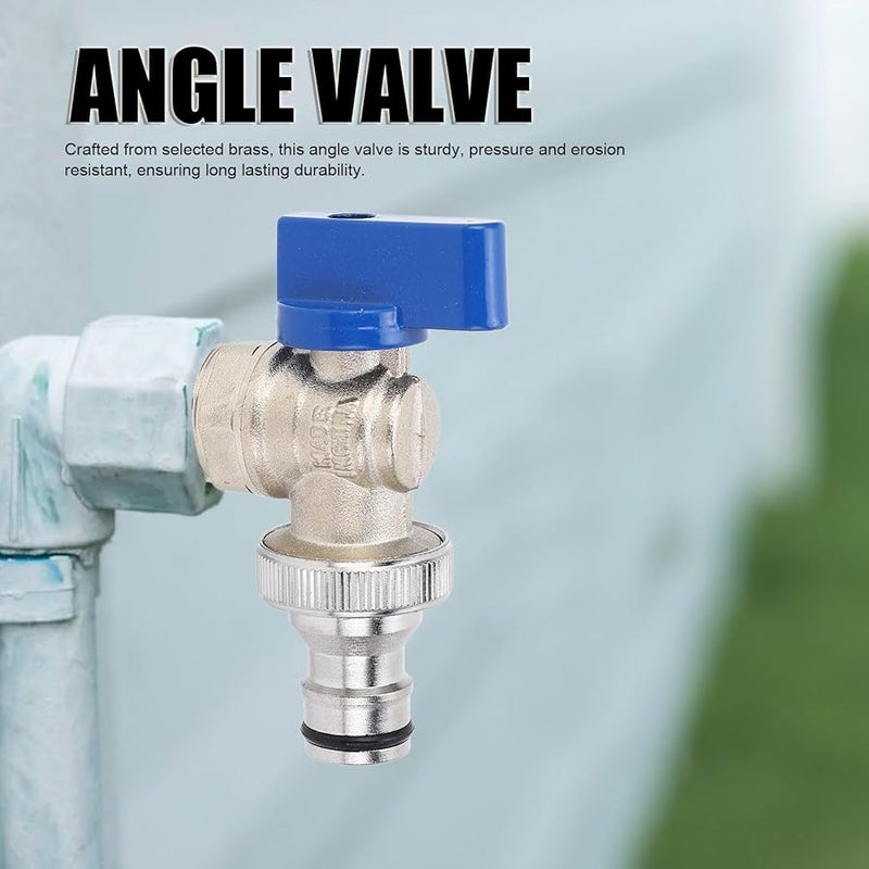 صمام زاوية نحاسي G1 2 بوصة مدخل ذكر إلى G3 4 بوصة مخرج 1/4 دورة صمام إغلاق المياه - Image 3
