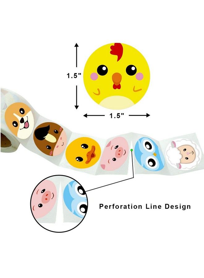 Fancy Land Farm Animal Sticker Barnyard Perforated 200Pcs Per Roll For Kids Party Favor - Image 4
