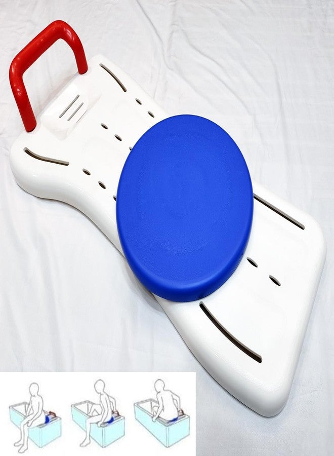 ForconMed Bathtub seat Panel,Bathtub Shower Board for Sitting,Portable Shower Bench,Shower Bath Seat,Fits tub Having Width in the Range of 19"-29".360 Degree Rotating seat Board,250lbs Load Bearing,(1Ea,White) - Image 2