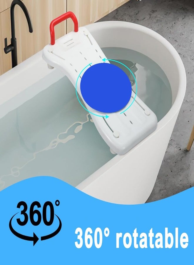 ForconMed Bathtub seat Panel,Bathtub Shower Board for Sitting,Portable Shower Bench,Shower Bath Seat,Fits tub Having Width in the Range of 19"-29".360 Degree Rotating seat Board,250lbs Load Bearing,(1Ea,White) - Image 4