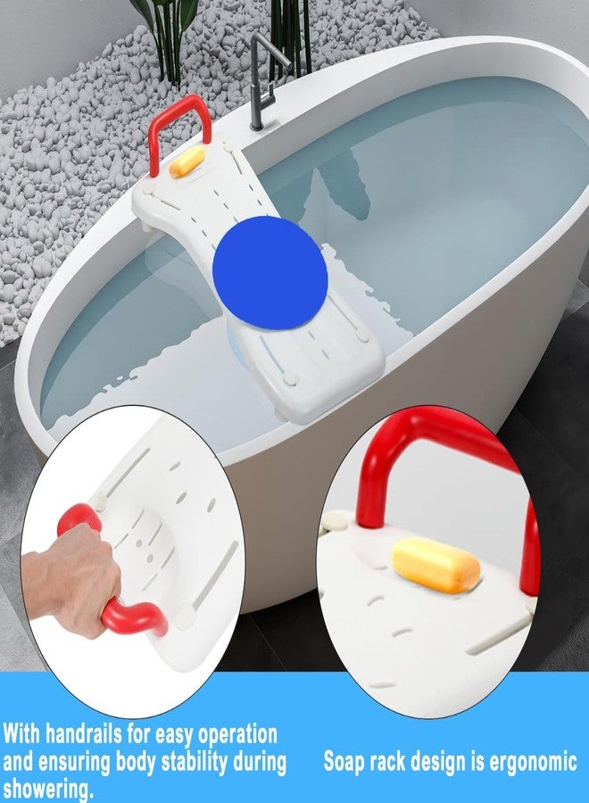 ForconMed Bathtub seat Panel,Bathtub Shower Board for Sitting,Portable Shower Bench,Shower Bath Seat,Fits tub Having Width in the Range of 19"-29".360 Degree Rotating seat Board,250lbs Load Bearing,(1Ea,White) - Image 5