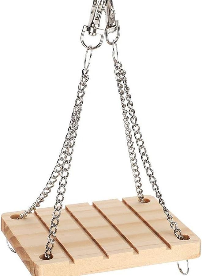 Fydun Wooden Pet Hanging Bed Swing Hammock Cage Toy for Hamster Gerbil Guinea Pig - Image 2