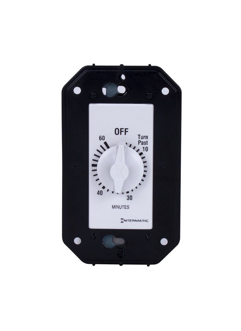 Intermatic Intermatic FD60MWC 60-Minute Spring-Wound In-Wall Countdown Timer Switch for Auto-Off control of Fans and Lights, White  - Image 2