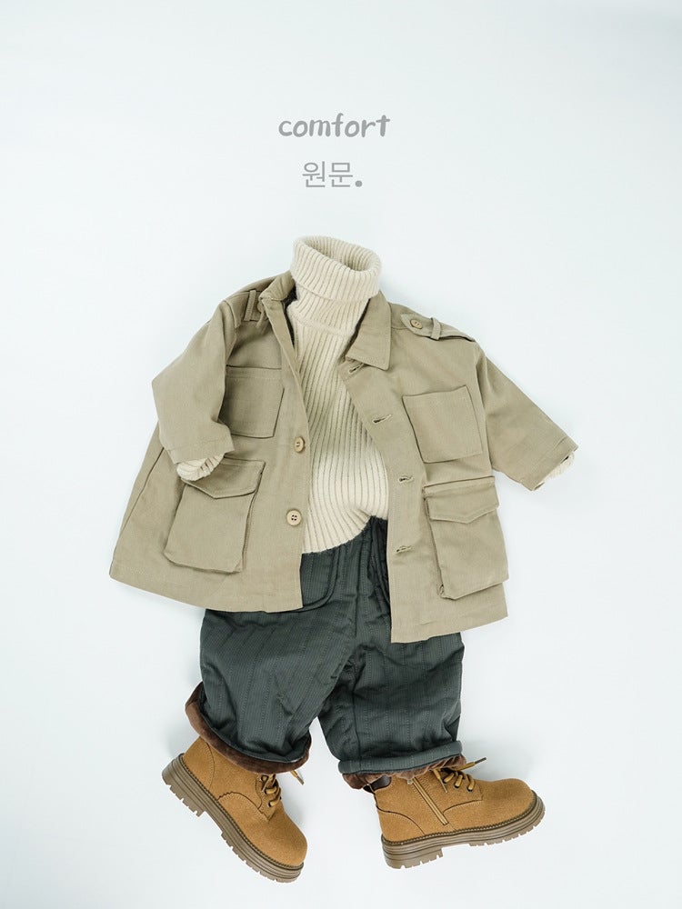 Children'S Cotton-Padded Jacket Mid-Length Korean Style Overalls Winter Coat Thickened Warm Men'S And Women'S Baby Velvet Jacket Overcoat - Image 5