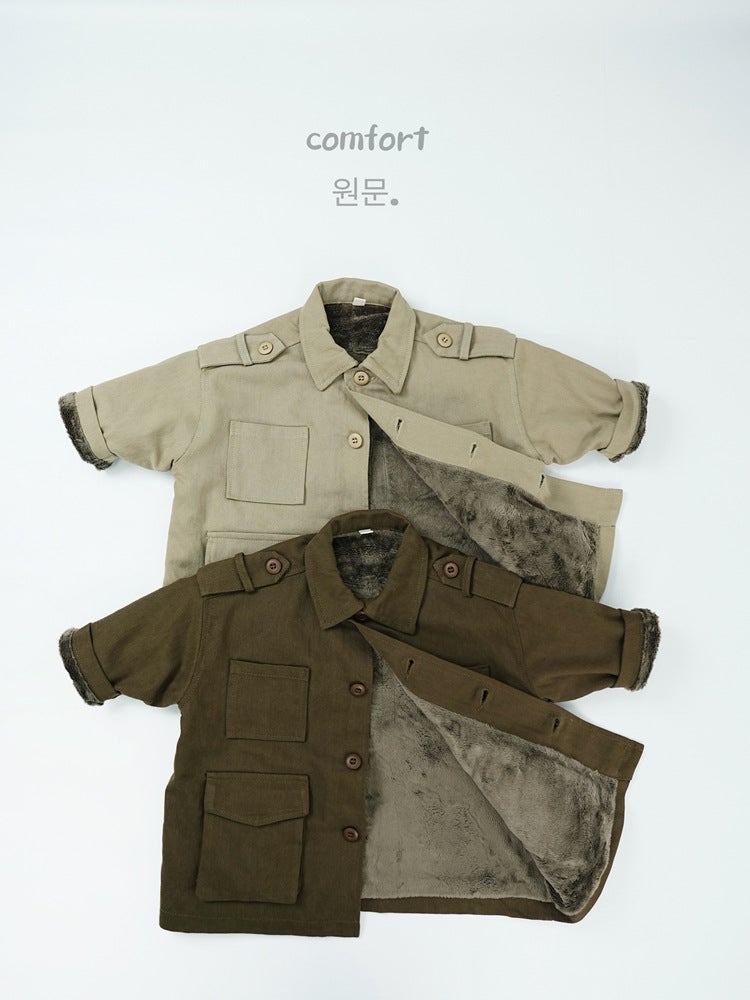 Children'S Cotton-Padded Jacket Mid-Length Korean Style Overalls Winter Coat Thickened Warm Men'S And Women'S Baby Velvet Jacket Overcoat - Image 3