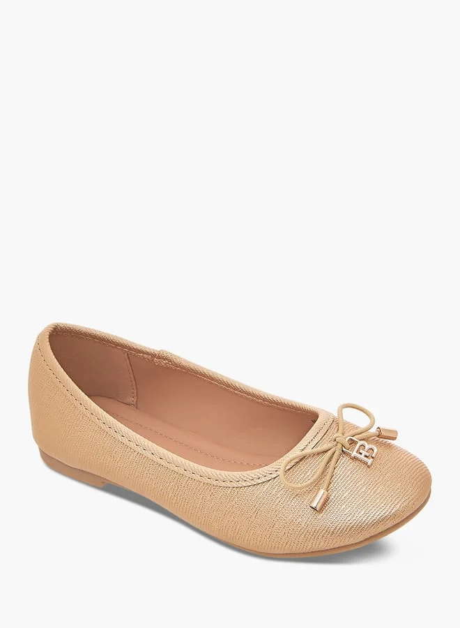 Flora Bella By Shoexpress Girls Bow Accent Ballerina With Slip On Closure