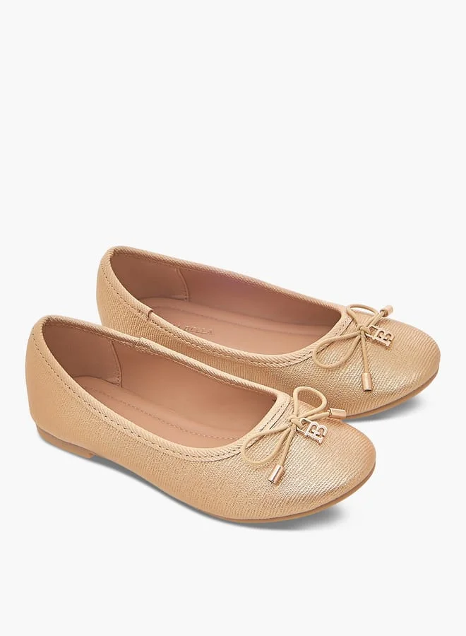 Flora Bella By Shoexpress Girls Bow Accent Ballerina With Slip On Closure