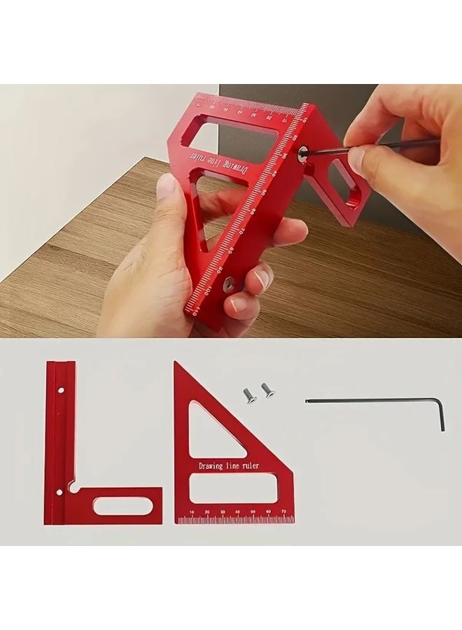 1 Set 3D Multi Angle Measuring Ruler Metal Ergonomic for Woodworking DIY - Image 4