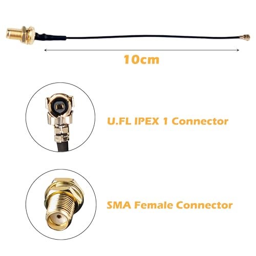 Wishiot 915MHz Lora Antenna 5DBi Gain SMA Male Omni-Directional Antenna with U.FL to SMA Connector for Meshtastic Devices LoRa Board (1pcs) - Image 3
