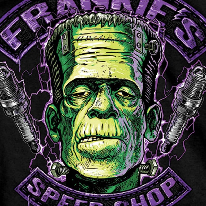 Hot Leathers Frankie's Speed Shop Biker T-Shirt - 100% Cotton Double Sided Printed - Image 2