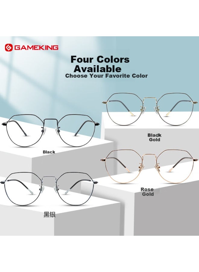 Gameking Blue Light Blocking Radiation Protection Gl Uni Titanium Frame Plain Gl For Myopia With Prescription Lens Compatible 8029 Black