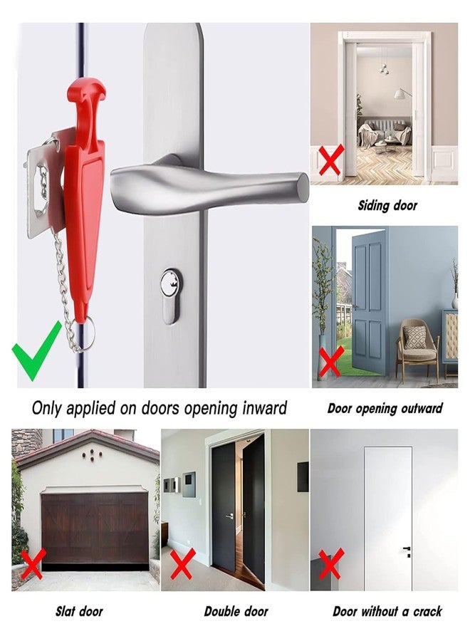 Linist Upgraded Portable Door Lock & 120dB Door Stop Alarm Set, Dual Protection Travel Security Kit, Pocket Door Security Devices for Hotel, Apartment, Dorm, Home & Travel Safety - Image 3