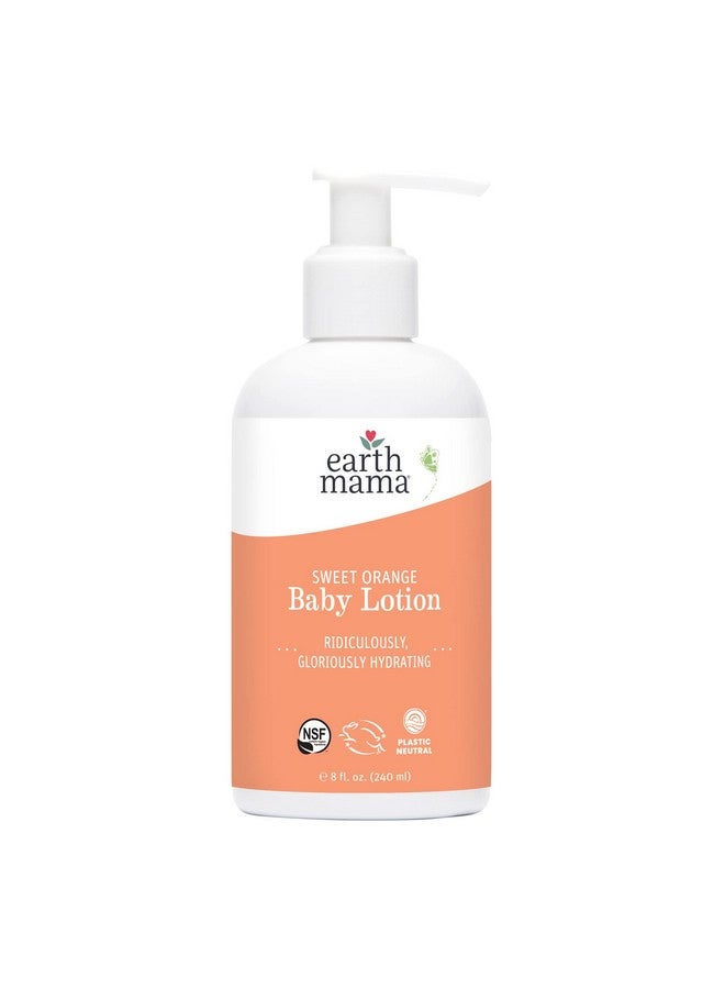 Earth Mama Sweet Orange Baby Lotion Moisturizing Body Lotion For Dry Skin Newborn Baby Lotion Sensitive Skin Care Face Lotion For Babies & Kids With Shea Butter Calendula & Aloe 8 Fl Oz - Image 1