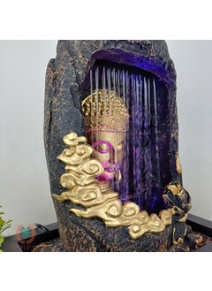 MERUPAM Merupam Gufa Buddha Waterfall Water Fountain for Home Decor with Led Light Indoor Water Fountain for Home Decor Decoration Showpiece M16  - Image 3