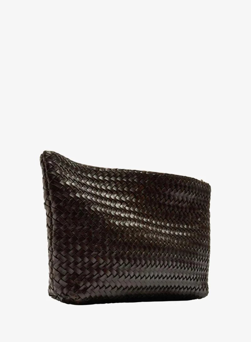 Parfois Brown Handbag With Braided Leather for Women | Best Price UAE