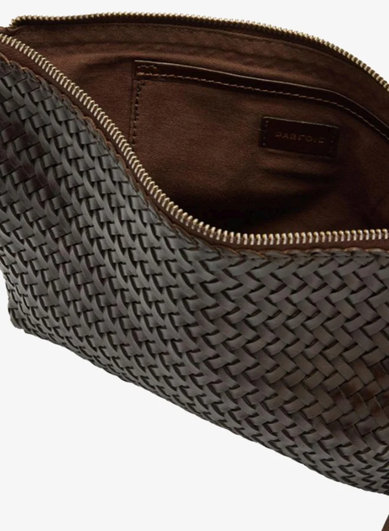Parfois Brown Handbag With Braided Leather for Women | Best Price UAE