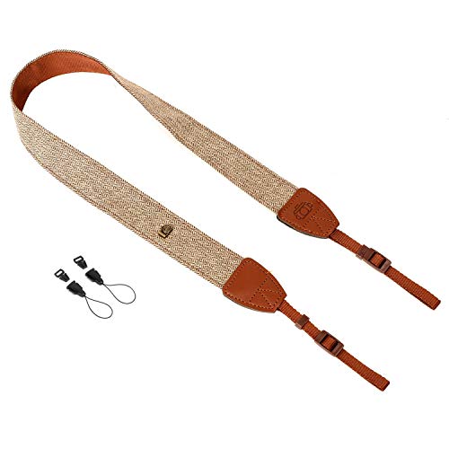 WANBY Camera Strap Brown Canvas Neck Shoulder Strap with Quick Release Buckles for DSLR SLR - Image 5